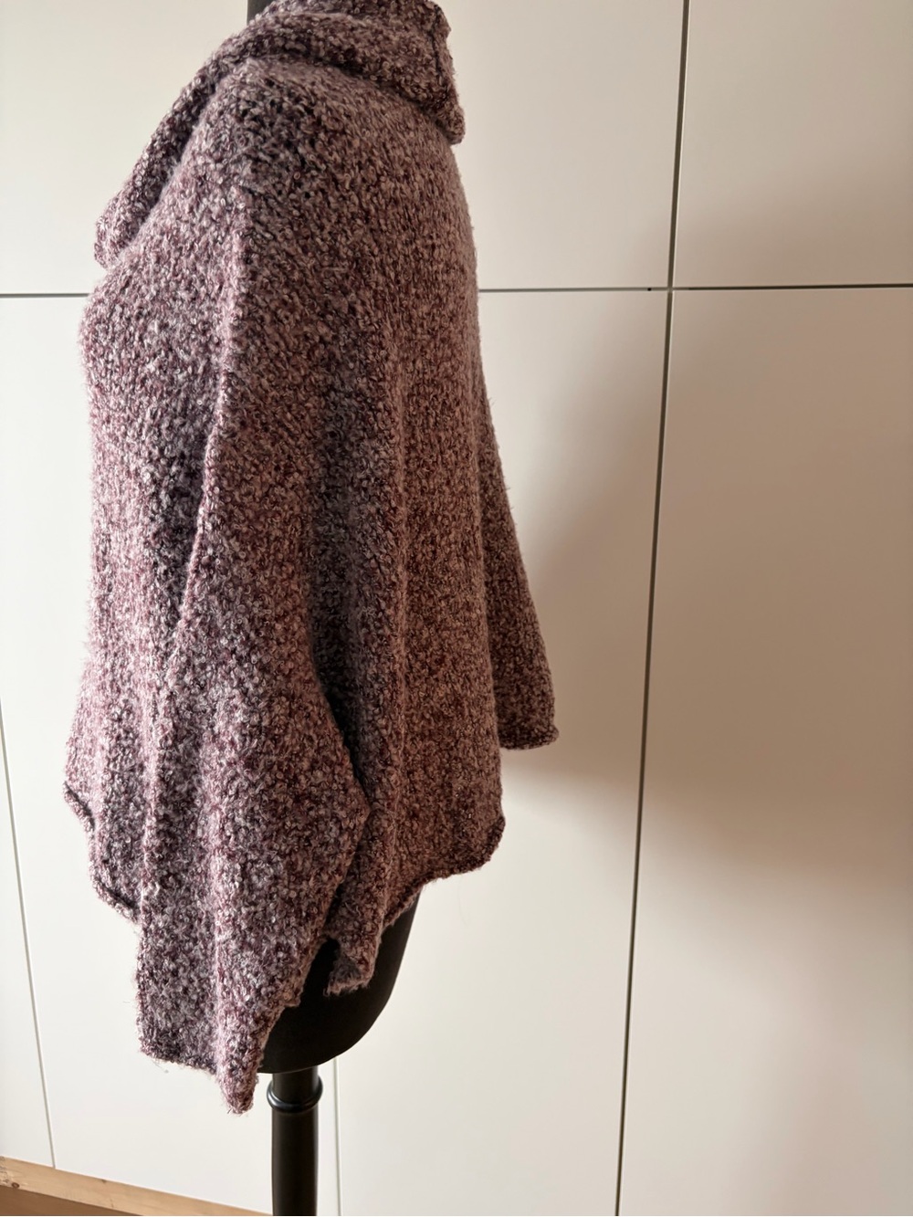 Free People BFF Cowl Neck Sweater Brown Burgundy Heathered Oversized XS - Picture 3 of 13